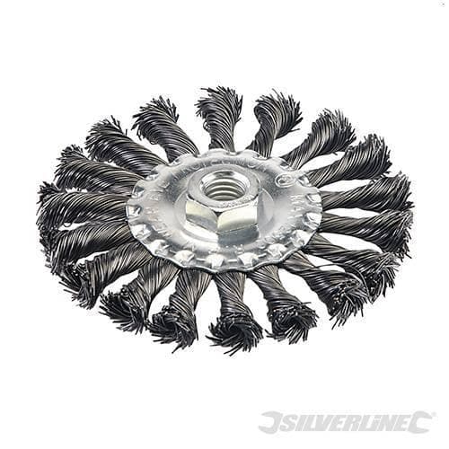 Spazzola a filo ritorto a rotella ideale per smerigliatrici angolari prezzo in offerta Silverline