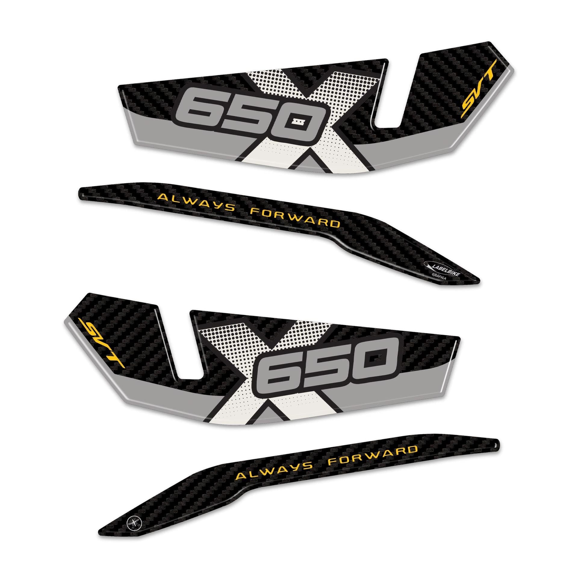 Adesivi resina 3D Protezione Paramani moto compatibile con QJ Motor SVT 650 X in Decalcomanie adesivi e magneti LabelBike - Bibbiano, commercioVirtuoso.it