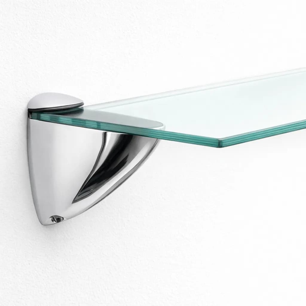 Coppia di Reggimensola Cromo Lucido per Piani in Vetro in prodotto Calandrelli - Napoli, commercioVirtuoso.it