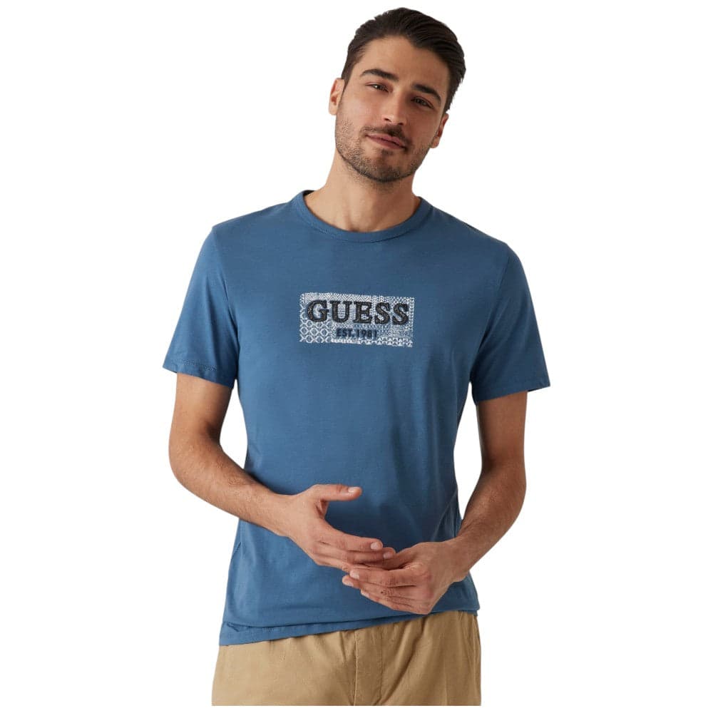 Guess t-shirt petrolio logo box M5GI19 J1314 A73H T-shirt Guess