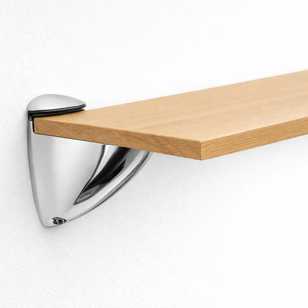 Coppia di Reggimensola Cromo Lucido per Piani in Legno in prodotto Calandrelli - Napoli, commercioVirtuoso.it