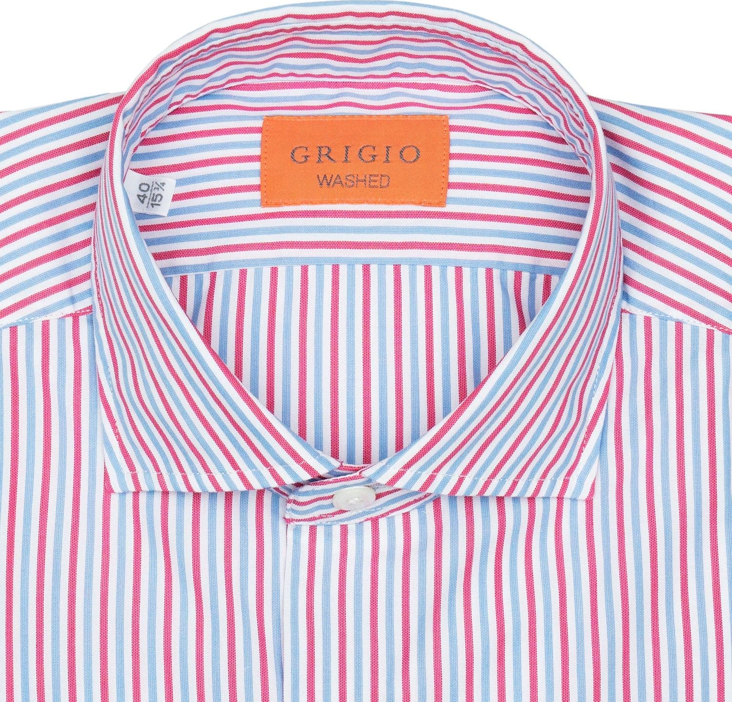 GRIGIO Camicia Camicia Riga Rosa/Celeste da uomo in Camicie casual Drestige - Casamassima, commercioVirtuoso.it