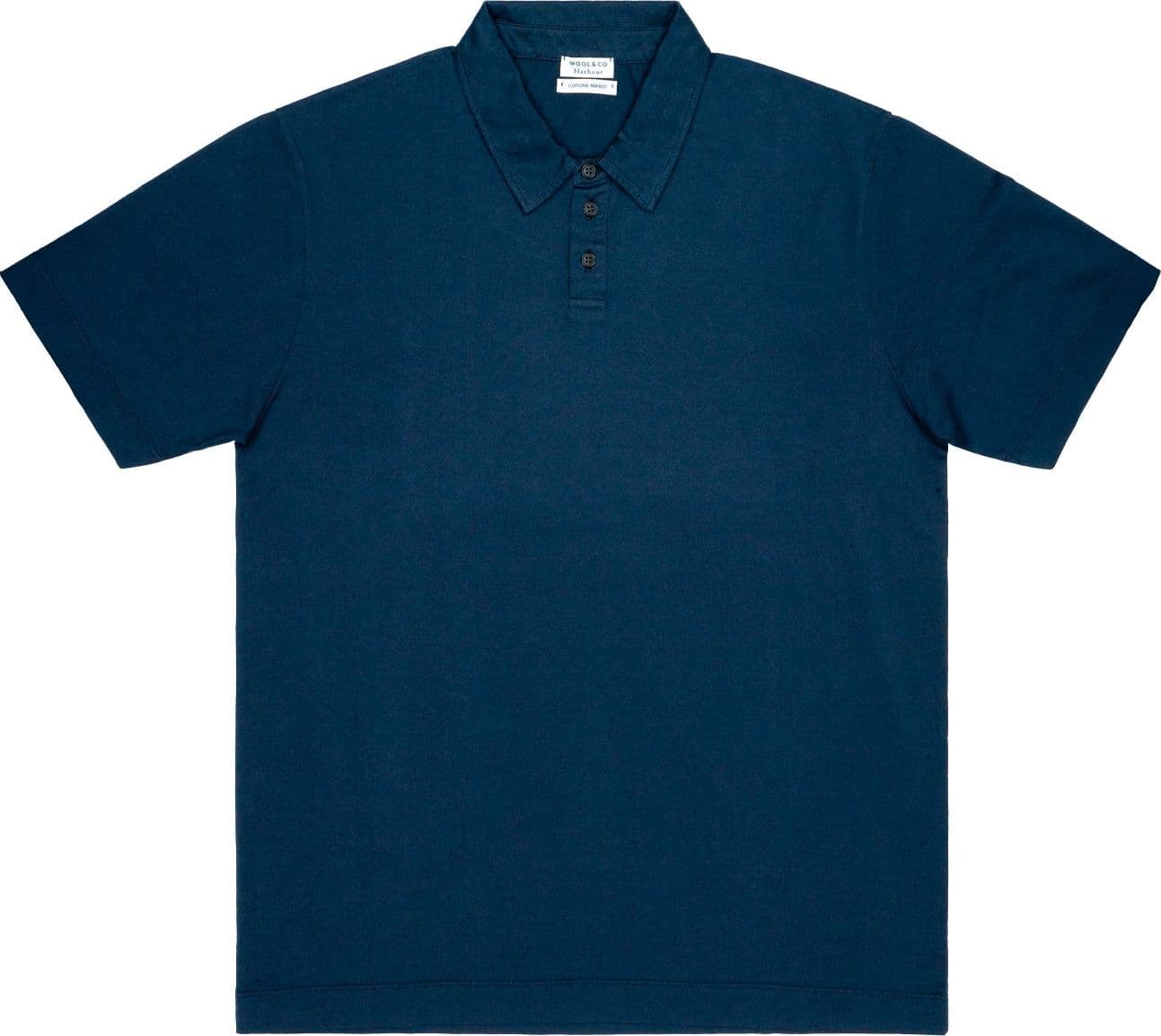 WOOL &amp; CO Polo Cotone Mako Blu MM da uomo