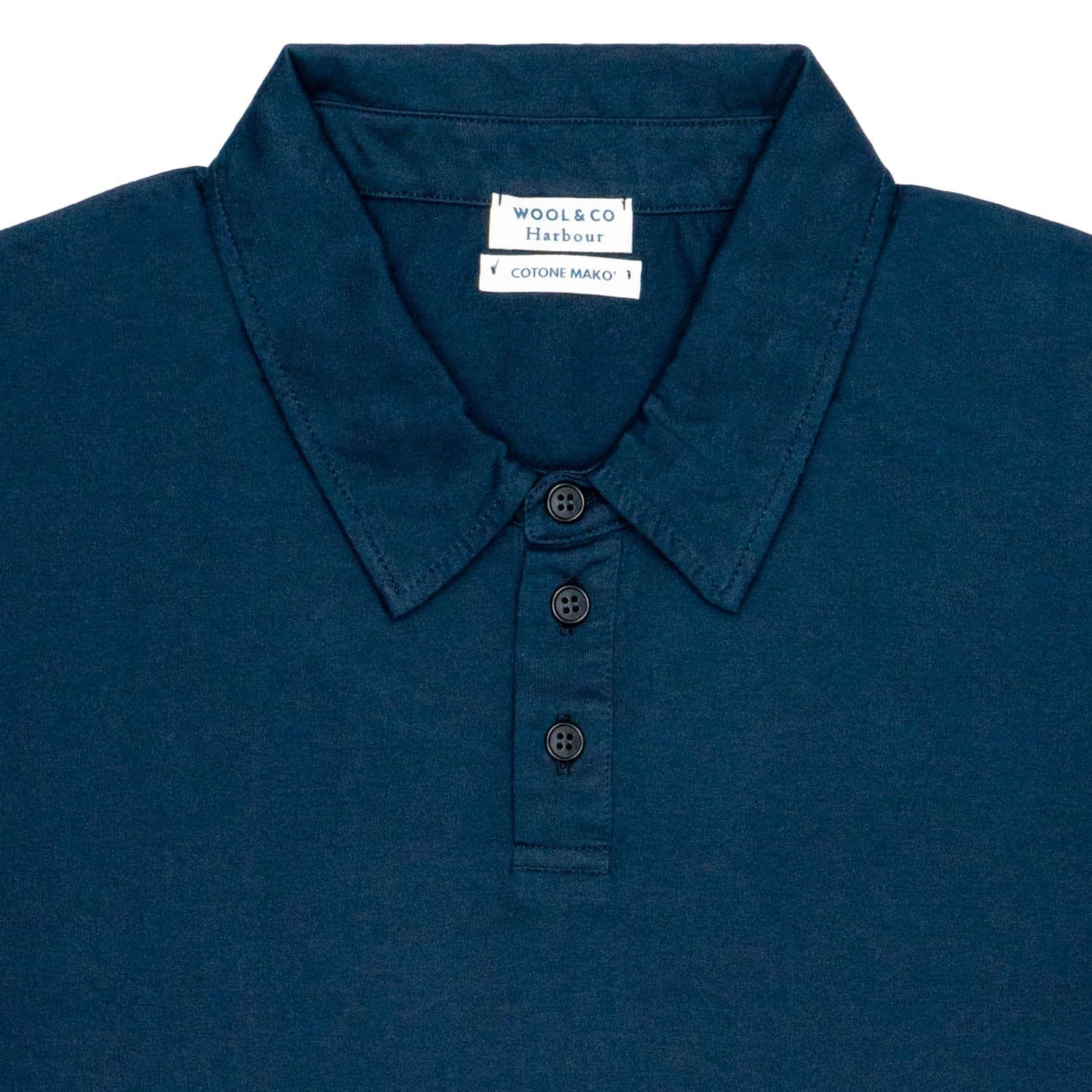 WOOL &amp; CO Polo Cotone Mako Blu MM da uomo in Polo Drestige - Casamassima, commercioVirtuoso.it
