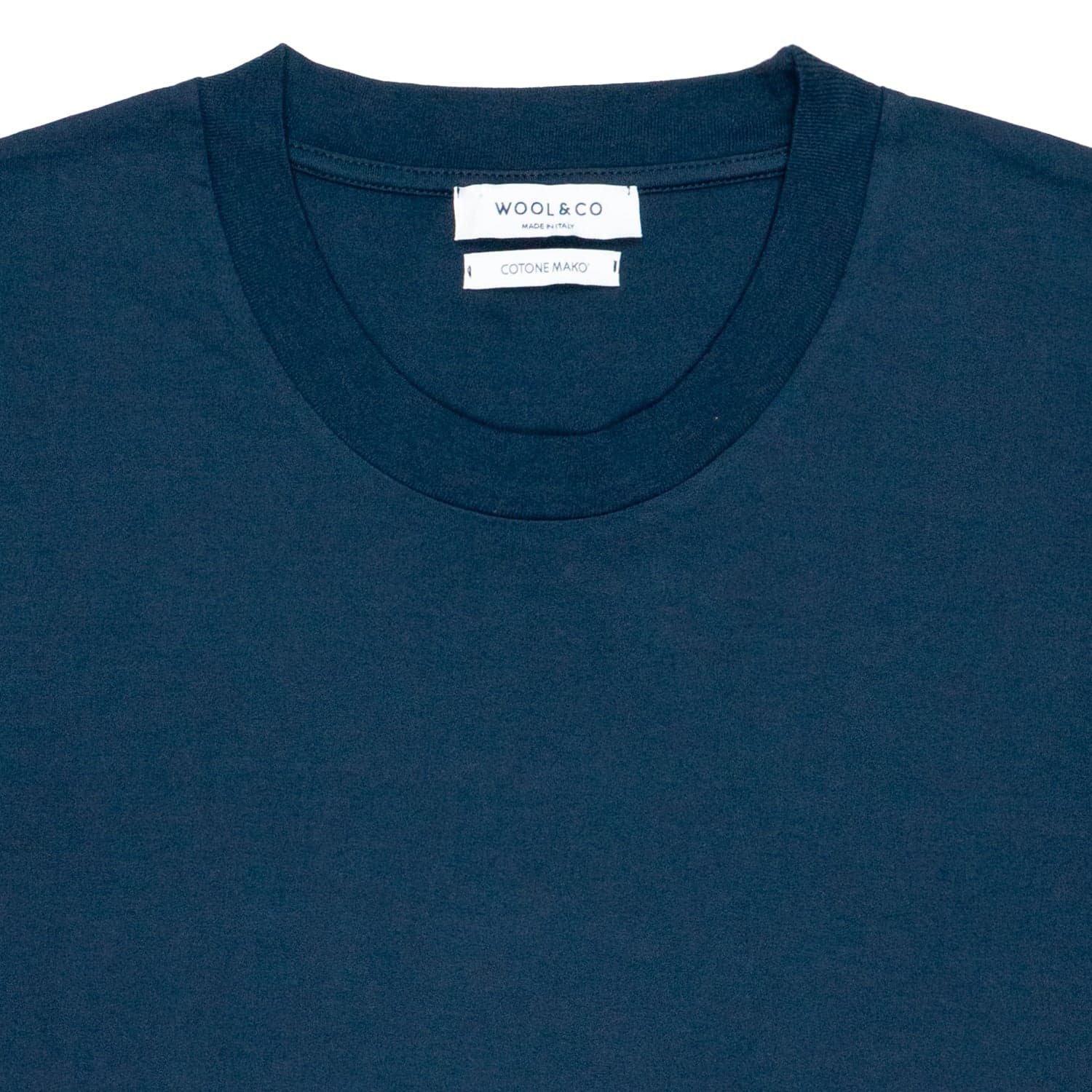 WOOL &amp; CO T-shirt Paricollo Cotone Mako Bleu MM da uomo in T-shirt Drestige - Casamassima, commercioVirtuoso.it
