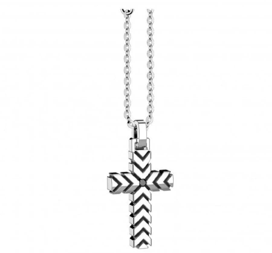 Zancan Collana Uomo in argento con croce