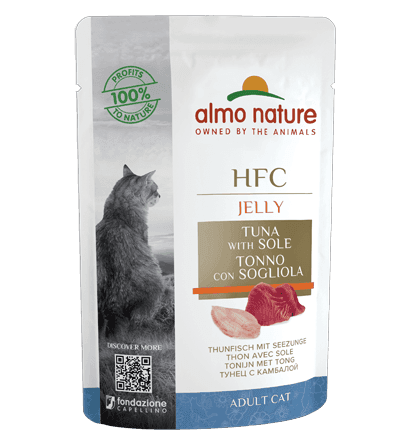 Almo Nature Bustina HFC Jelly gusto Tonno e Sogliola per Gatti Adulti 55gr - 2