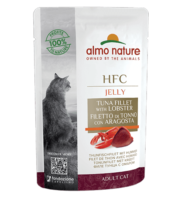 Almo Nature Bustina HFC Jelly gusto Tonno e Aragosta per Gatti Adulti 55gr