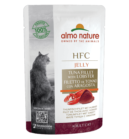 Almo Nature Bustina HFC Jelly gusto Tonno e Aragosta per Gatti Adulti 55gr