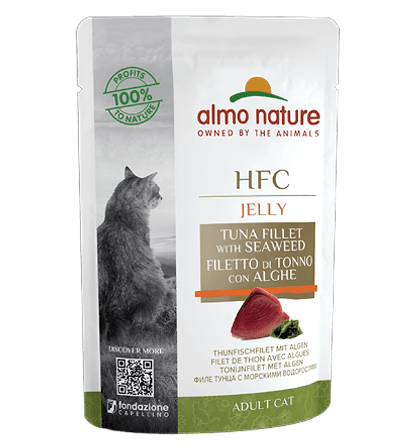 Almo Nature Bustina HFC Jelly gusto Tonno e Alghe per Gatti Adulti 55gr
