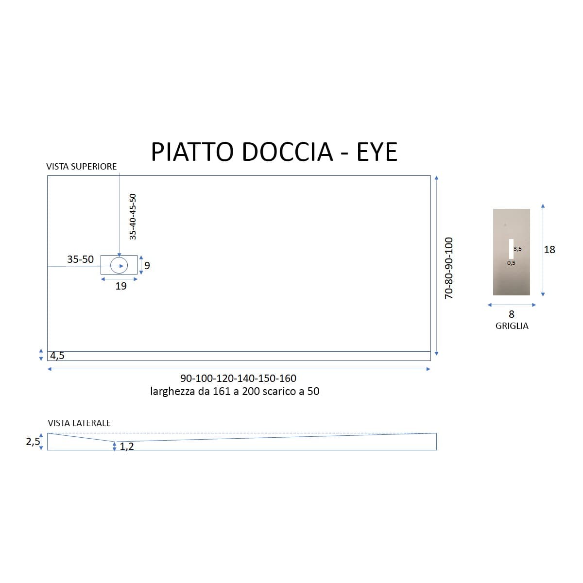 Piatto doccia in marmoresina Grigio Chiaro effetto pietra cemento MAKA in Box doccia Mondialshop - Parabiago, commercioVirtuoso.it