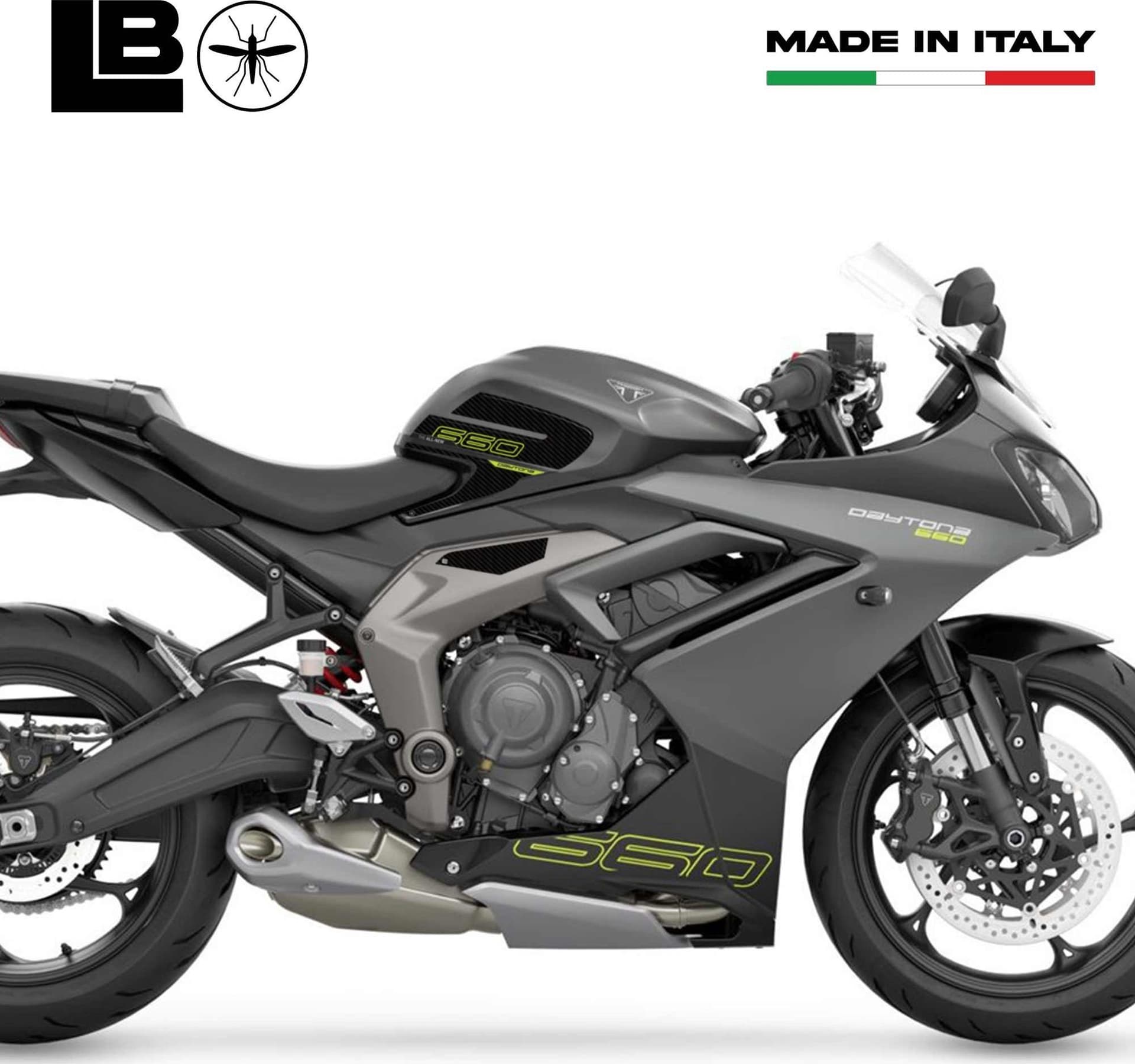Adesivi 3D compatibili con Triumph Daytona 660 Protezioni Laterali Serbatoio in Paraserbatoio LabelBike - Bibbiano, commercioVirtuoso.it