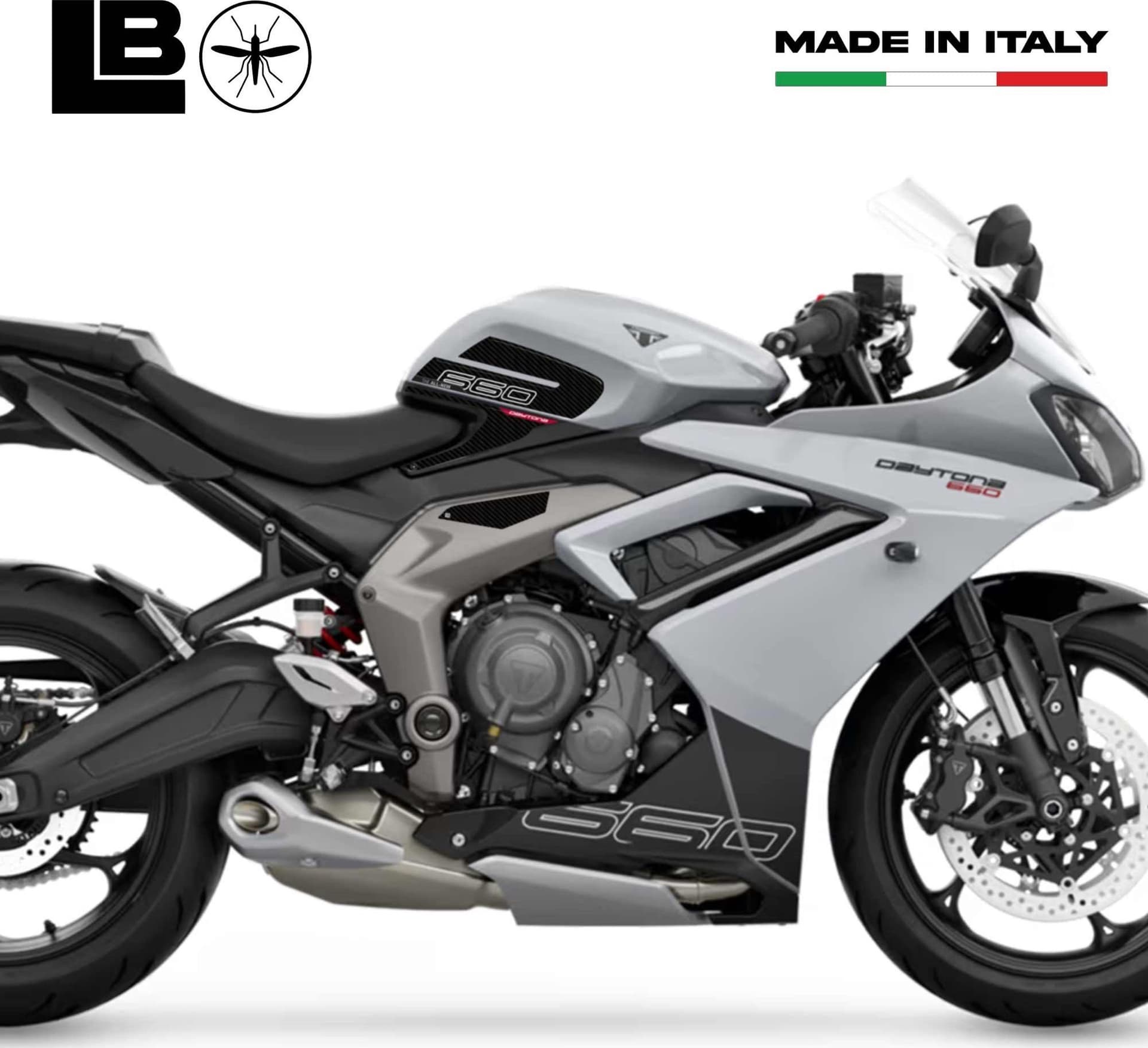Adesivi 3D compatibili con Triumph Daytona 660 Protezioni Laterali Serbatoio in Paraserbatoio LabelBike - Bibbiano, commercioVirtuoso.it