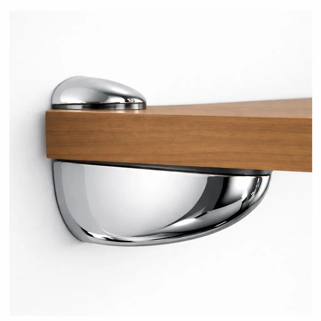 Coppia di Reggimensola Cromo Lucido per Piani in Legno in prodotto Calandrelli - Napoli, commercioVirtuoso.it
