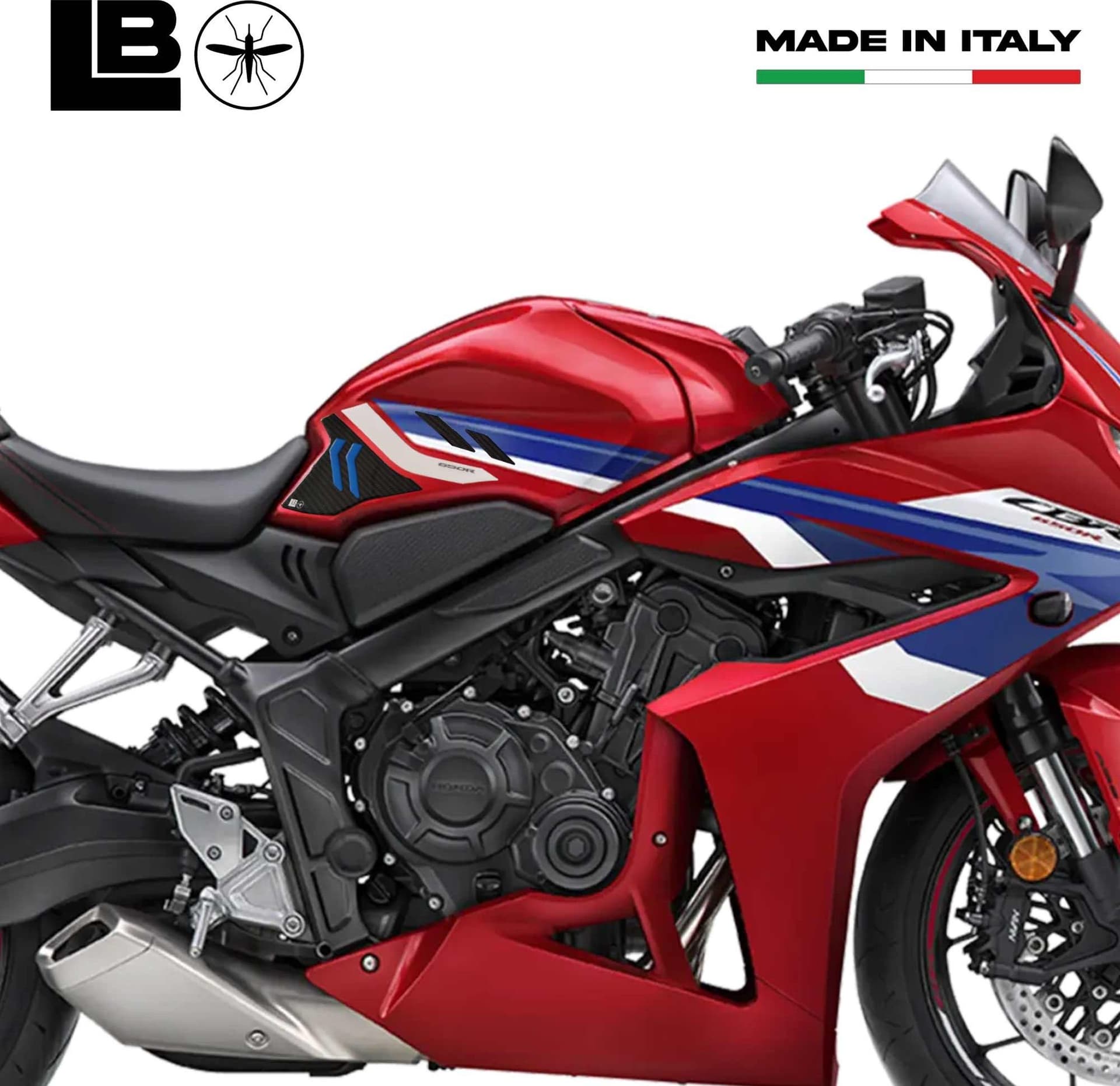 Adesivi 3D compatibili con Honda CBR 650 R 2024 protezioni laterali serbatoio in Paraserbatoio LabelBike - Bibbiano, commercioVirtuoso.it