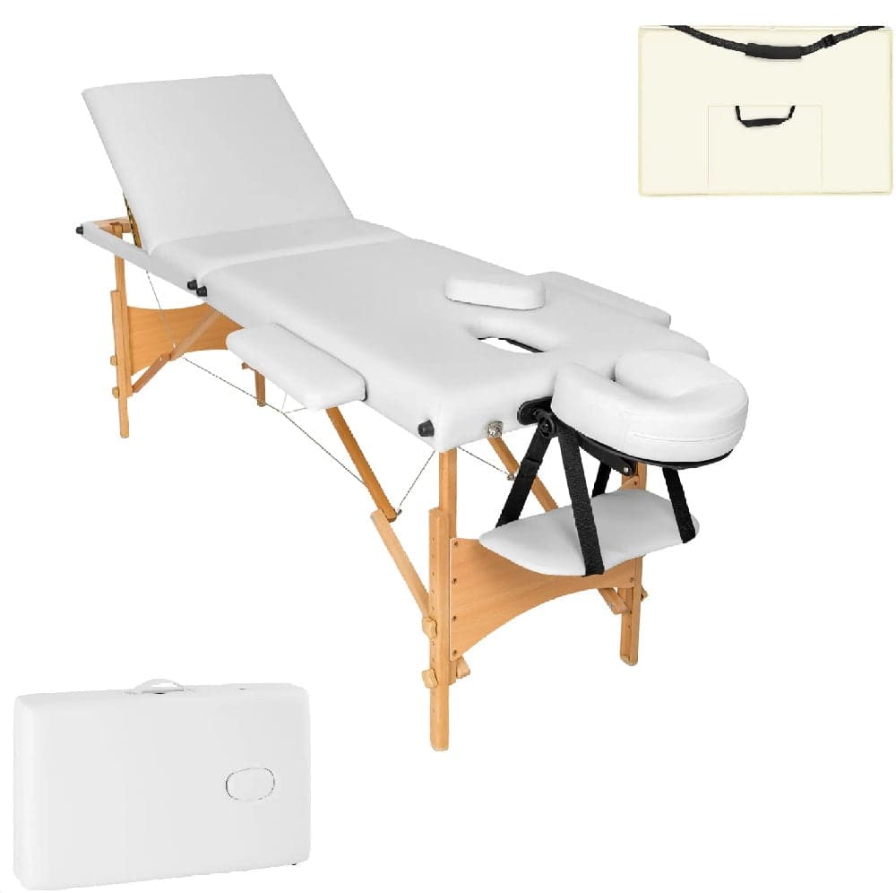Lettino Pieghevole e Portatile per Massaggi Estetica SPA 3 Zone in Legno Bianco in Lettini Danyx - Casoria, commercioVirtuoso.it