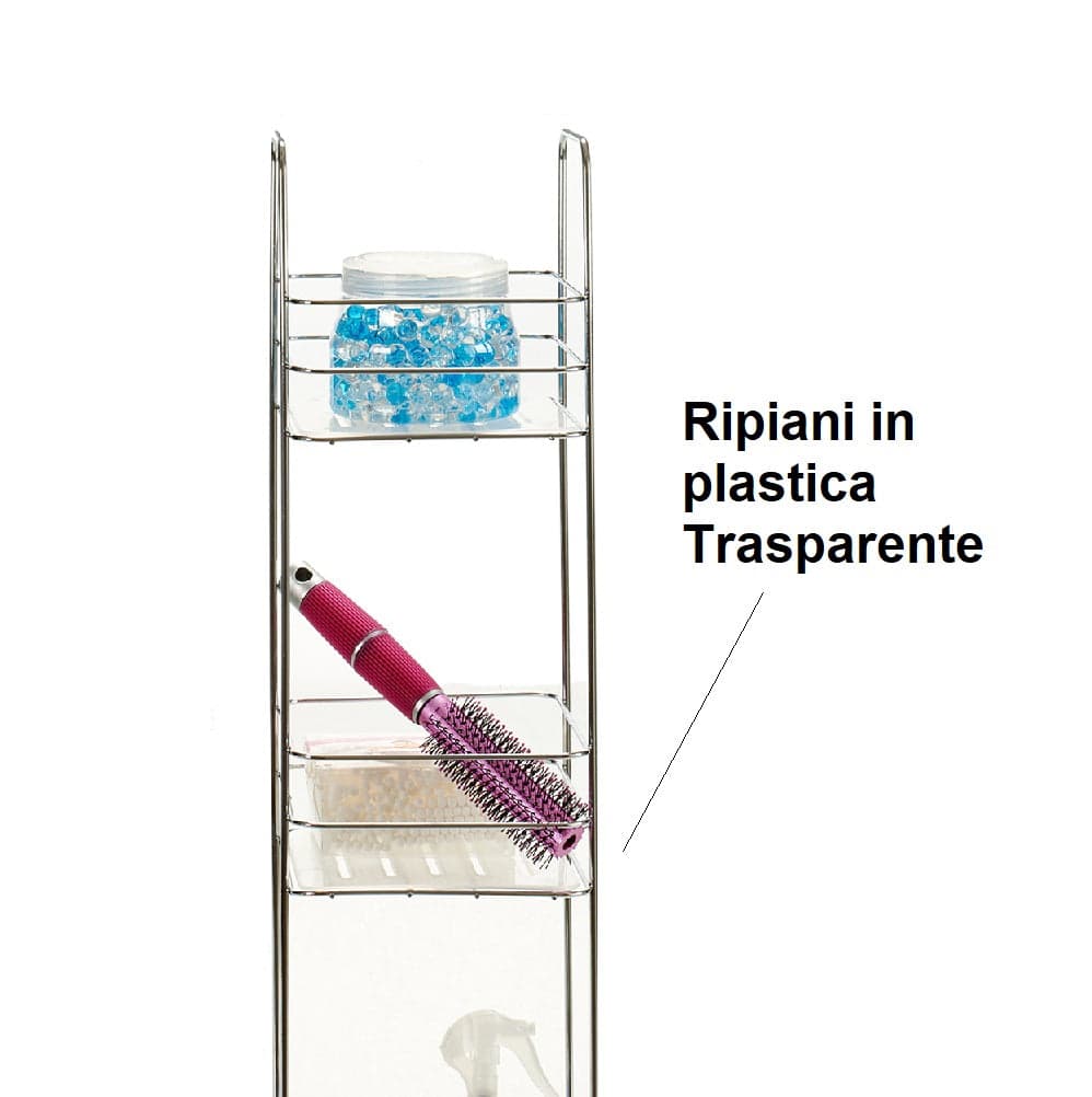 Scaffale da Bagno Porta Tutto in Acciaio 16x16 H 63cm Porta Accessori Doccia Vasca in Mensole Danyx - Casoria, commercioVirtuoso.it