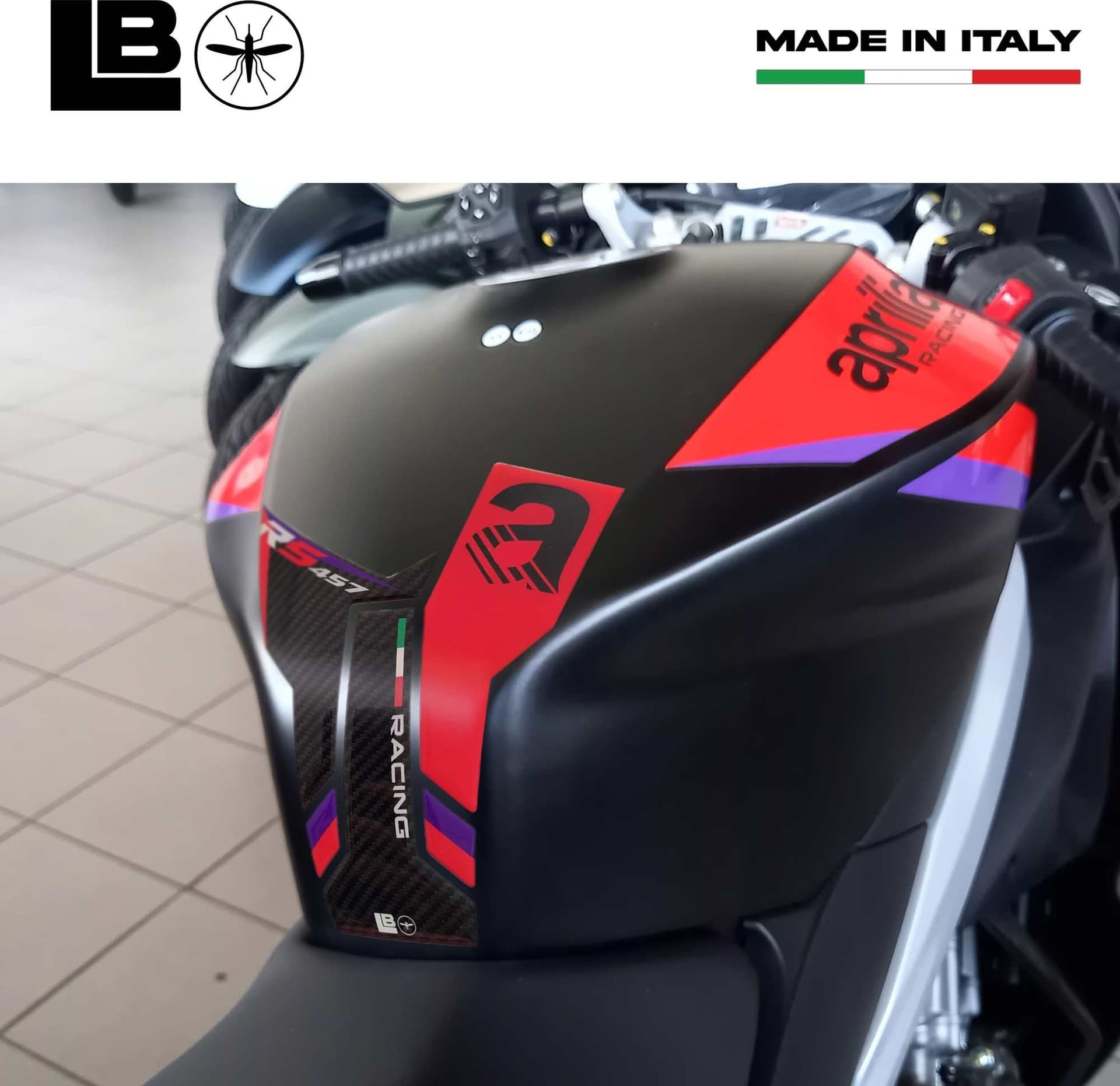 Paraserbatoio Adesivo 3D Protezione moto compatibile con Aprilia RS 457 2024 in Paraserbatoio LabelBike - Bibbiano, commercioVirtuoso.it