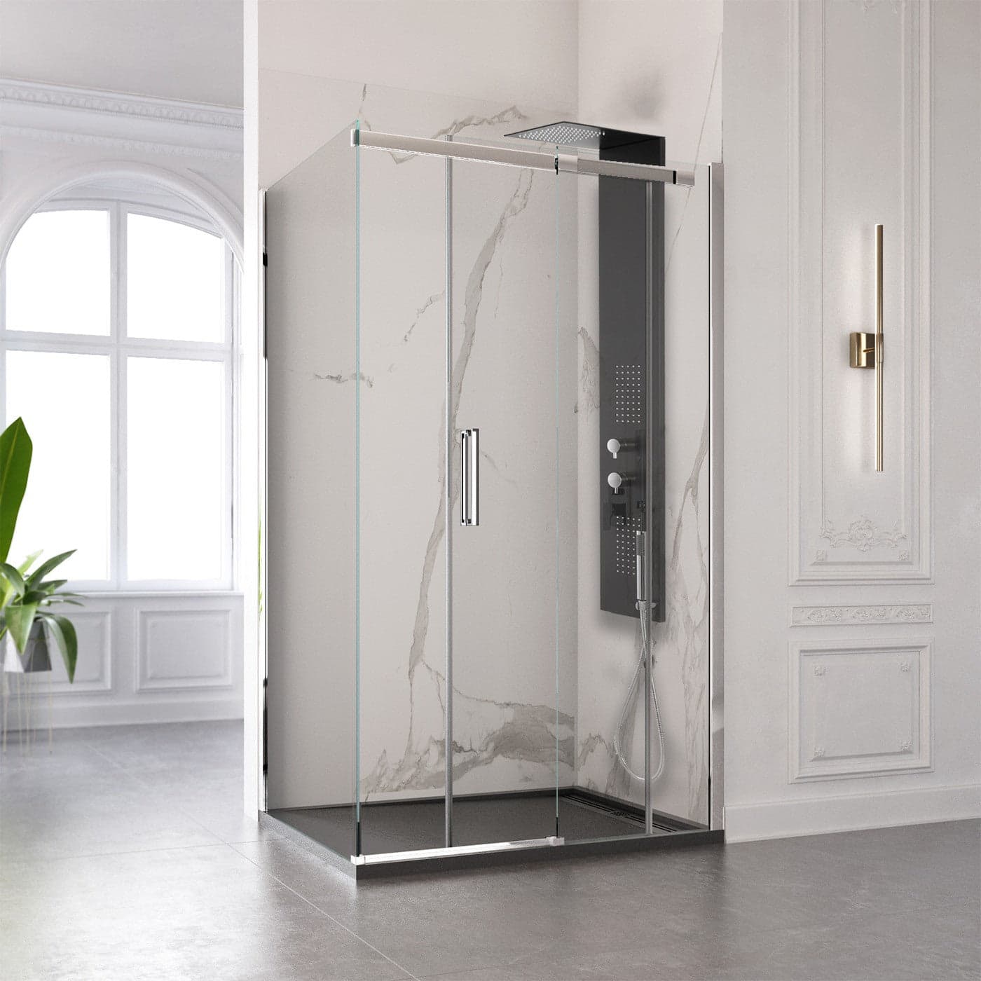 Colonna Doccia Cromata Nera Idromassaggio Spa | Flat in Rubinetti per vasca Mondialshop - Parabiago, commercioVirtuoso.it