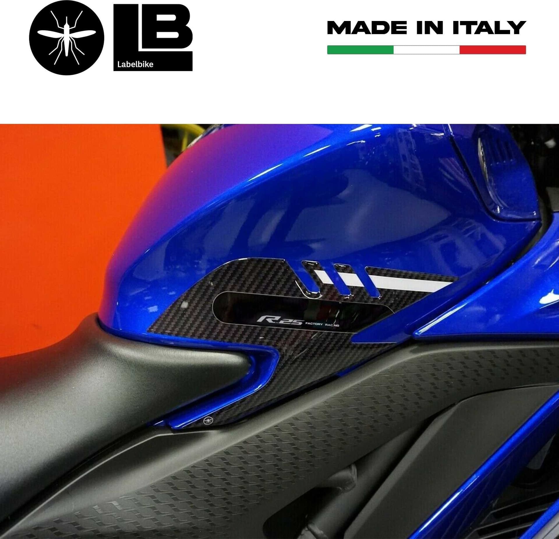 Kit completo Adesivi 3D Protezioni Moto compatibili con Yamaha YZF R25 2019-23 in Decalcomanie adesivi e magneti LabelBike - Bibbiano, commercioVirtuoso.it