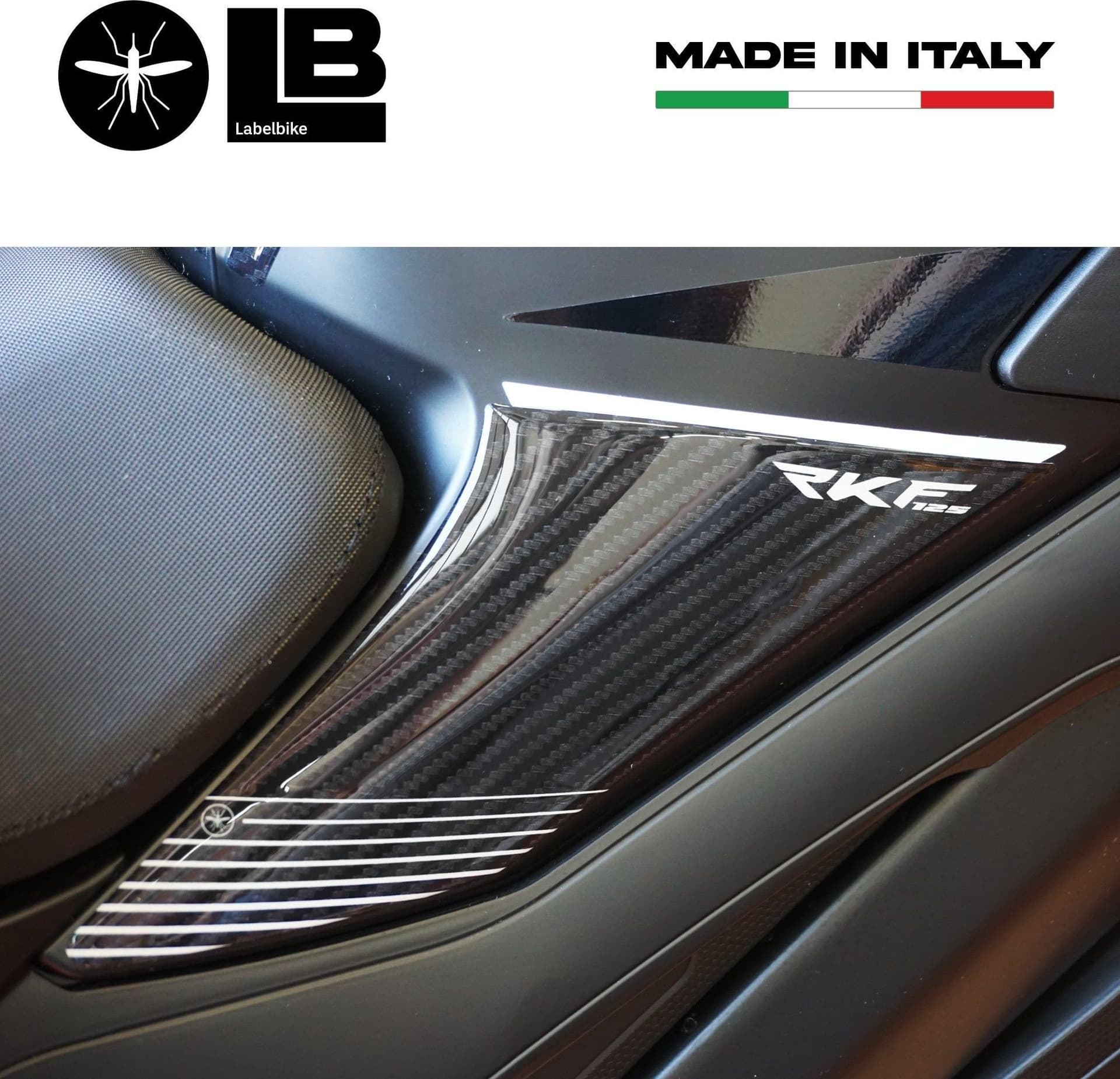 Adesivi 3D Protezioni laterali serbatoio moto compatibile con Keeway RKF 125 in Paraserbatoio LabelBike - Bibbiano, commercioVirtuoso.it