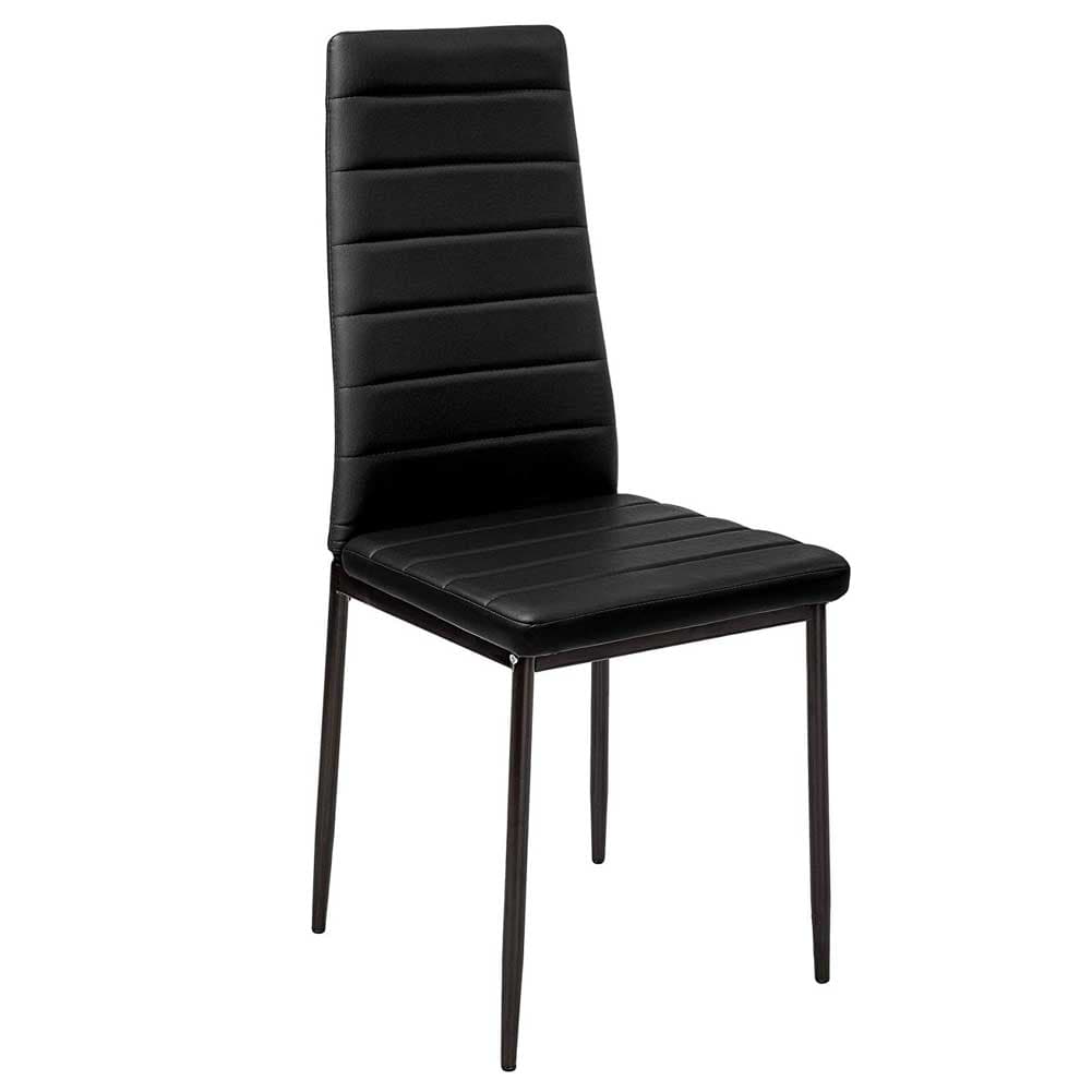 Sedia Moderna 4pz Metallo Verniciato Pelle Ecologica Sala Pranzo Cucina Nero in Sedie Danyx - Casoria, commercioVirtuoso.it