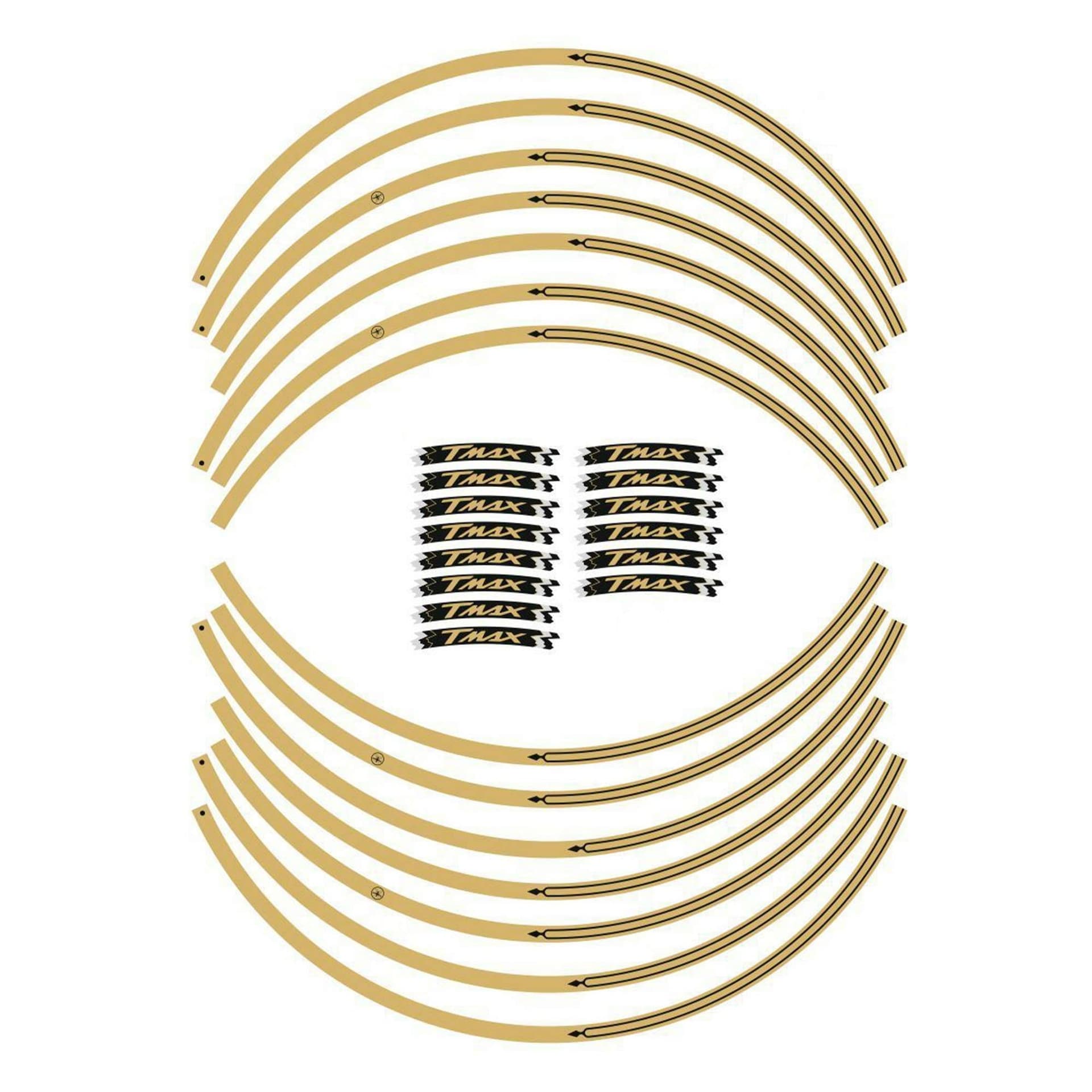 Kit Strisce Adesive Per Cerchi Compatibili Per Yamaha Scooter Tmax 2008-2023 Oro in Decalcomanie adesivi e magneti LabelBike - Bibbiano, commercioVirtuoso.it