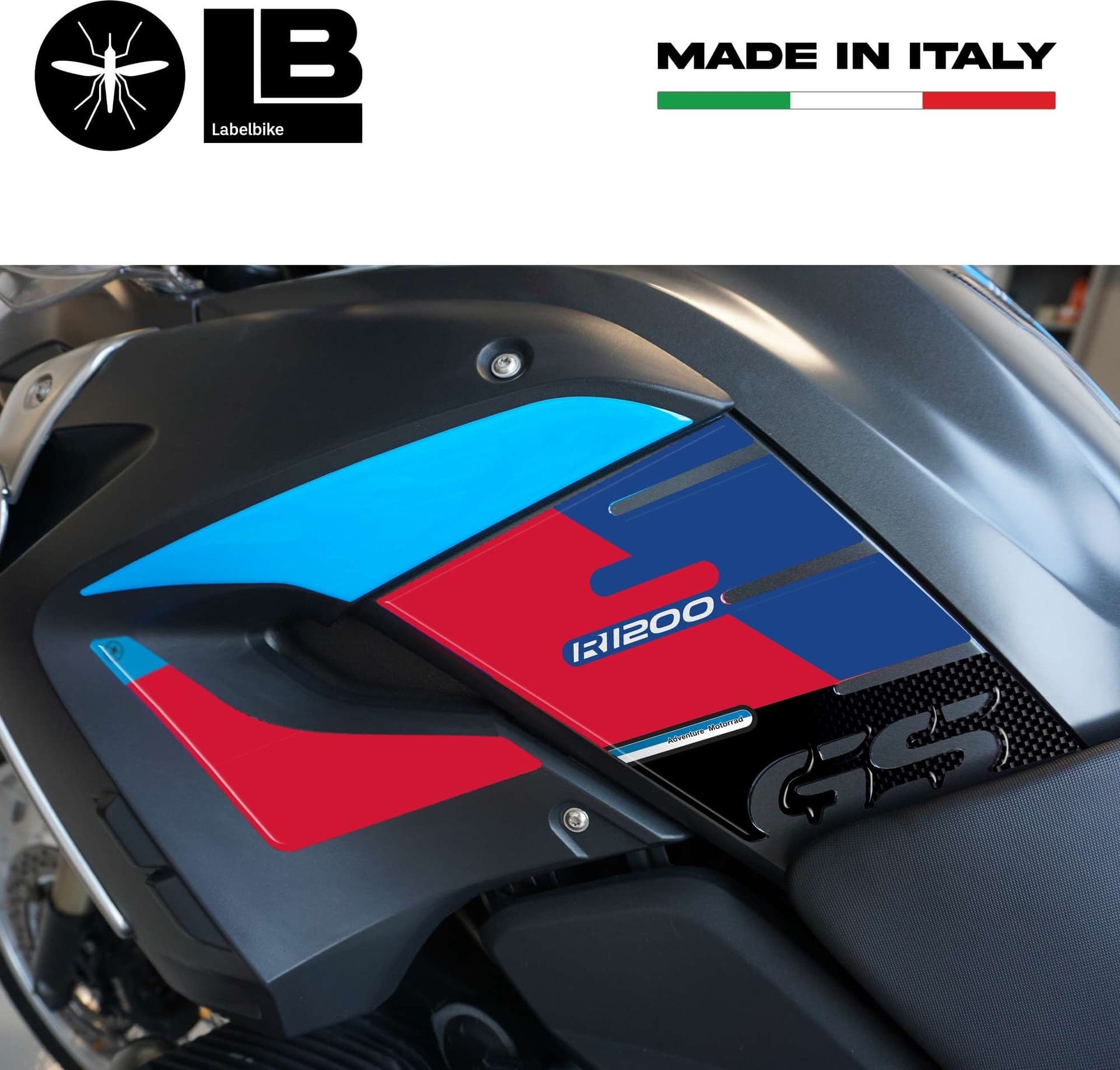 ADESIVI 3D PROTEZIONI LATERALI MOTO compatibili con BMW 1200 GS R1200 2008-2012 in Decalcomanie adesivi e magneti LabelBike - Bibbiano, commercioVirtuoso.it