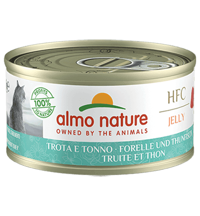 Almo Nature Scatoletta HFC Jelly gusto Tonno e Trota per Gatti Adulti 70gr in prodotto 101 Market - Poggibonsi, commercioVirtuoso.it
