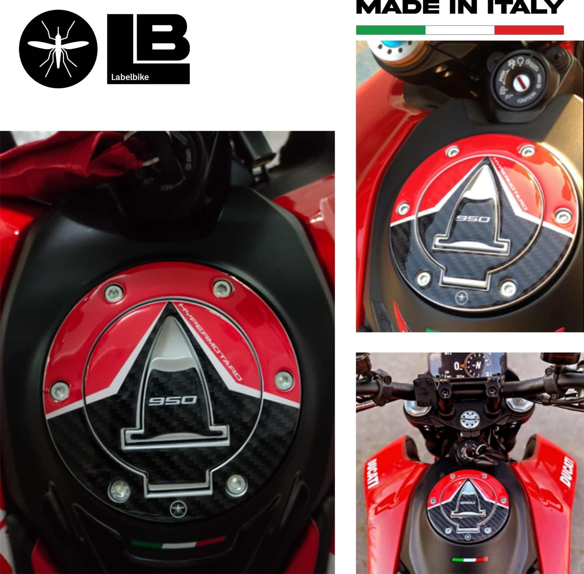ADESIVO in resina 3D TAPPO SERBATOIO compatibile per MOTO DUCATI HYPERMOTARD 950 in Decalcomanie adesivi e magneti LabelBike - Bibbiano, commercioVirtuoso.it
