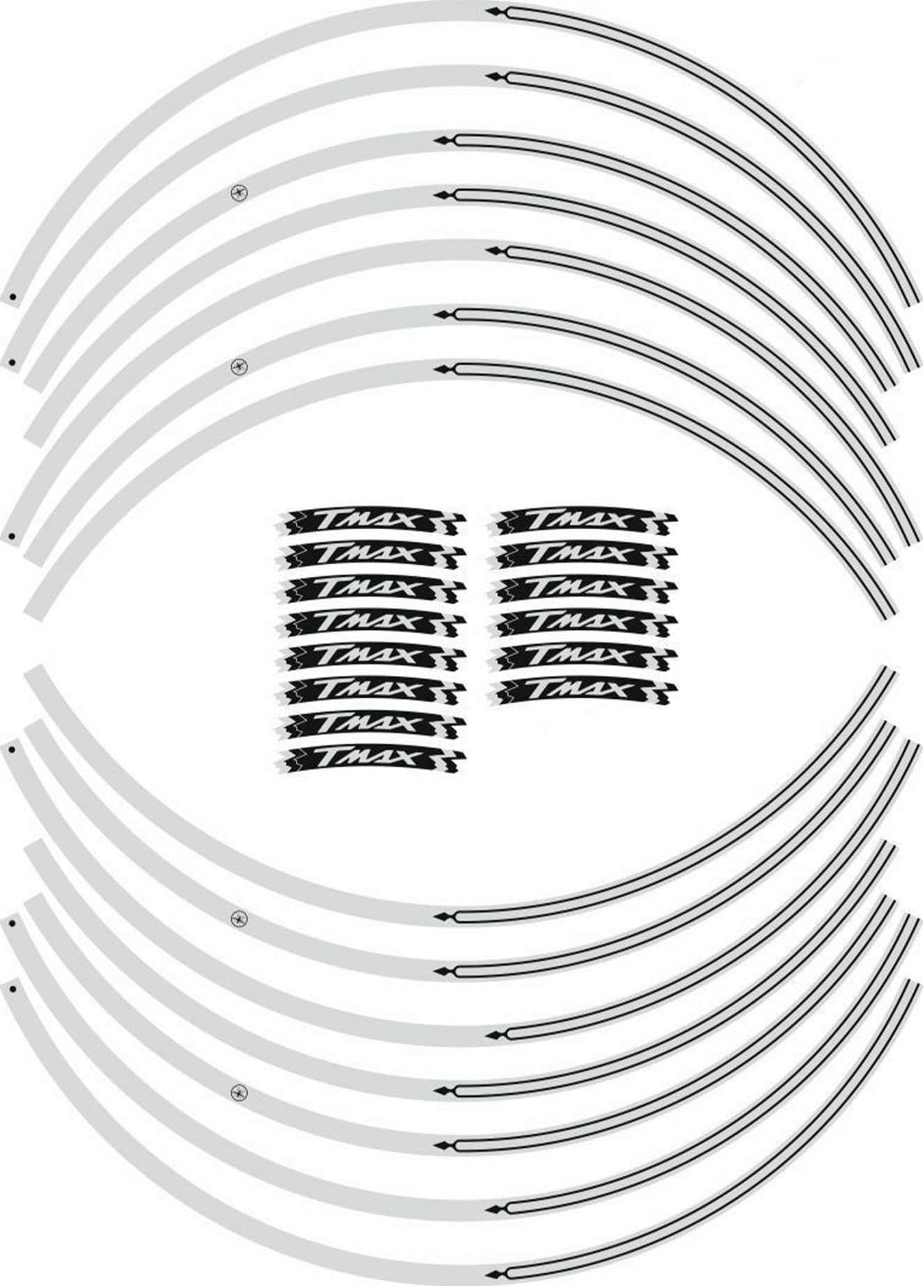 STRISCE ADESIVE per CERCHI compatibili per YAMAHA scooter TMAX 2008-2023 ARGENTO in Decalcomanie adesivi e magneti LabelBike - Bibbiano, commercioVirtuoso.it