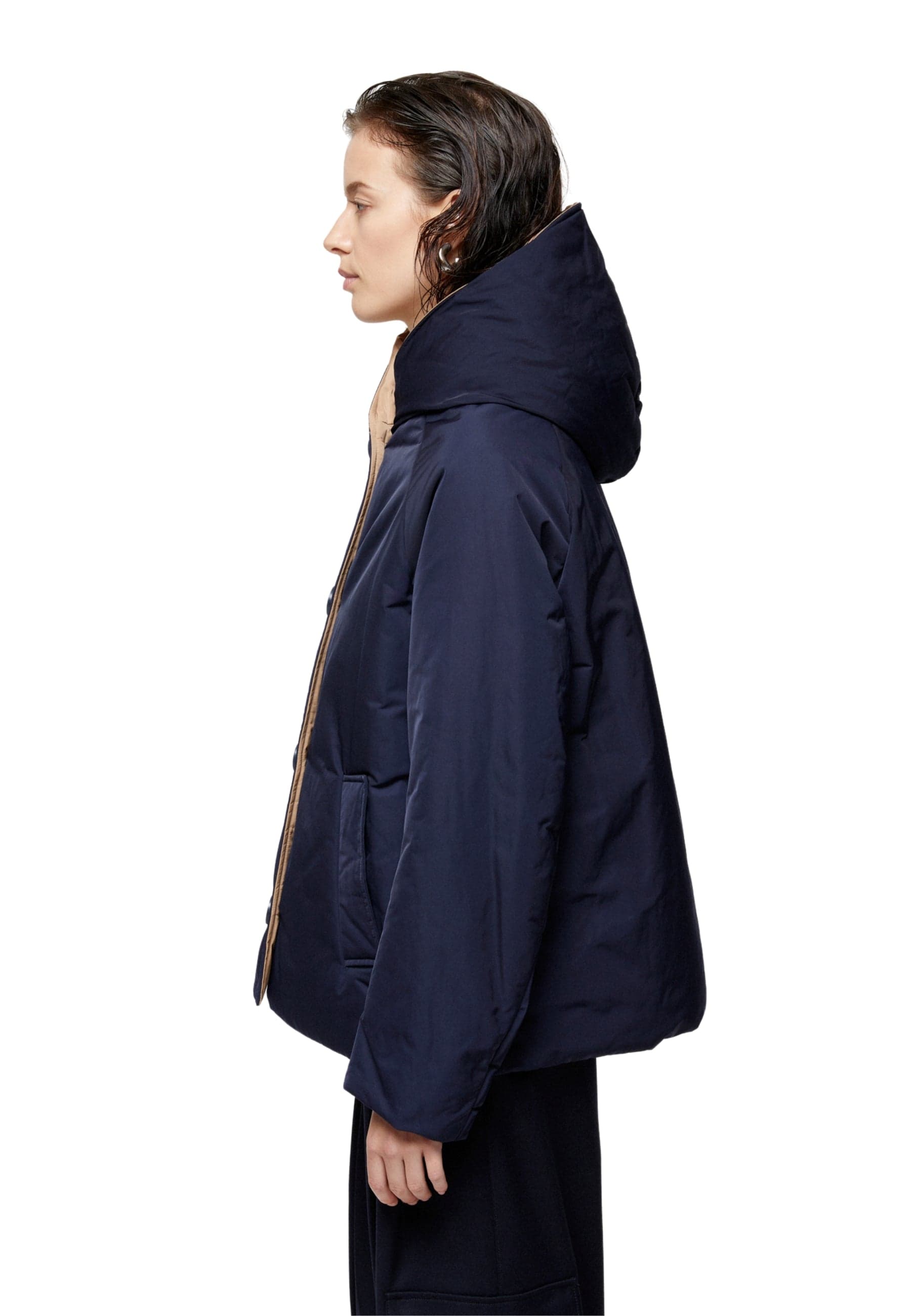 OOF Impermeabile Imbottito Donna Reversibile corto Blu e Cammello da donna in Giacche Drestige - Casamassima, commercioVirtuoso.it