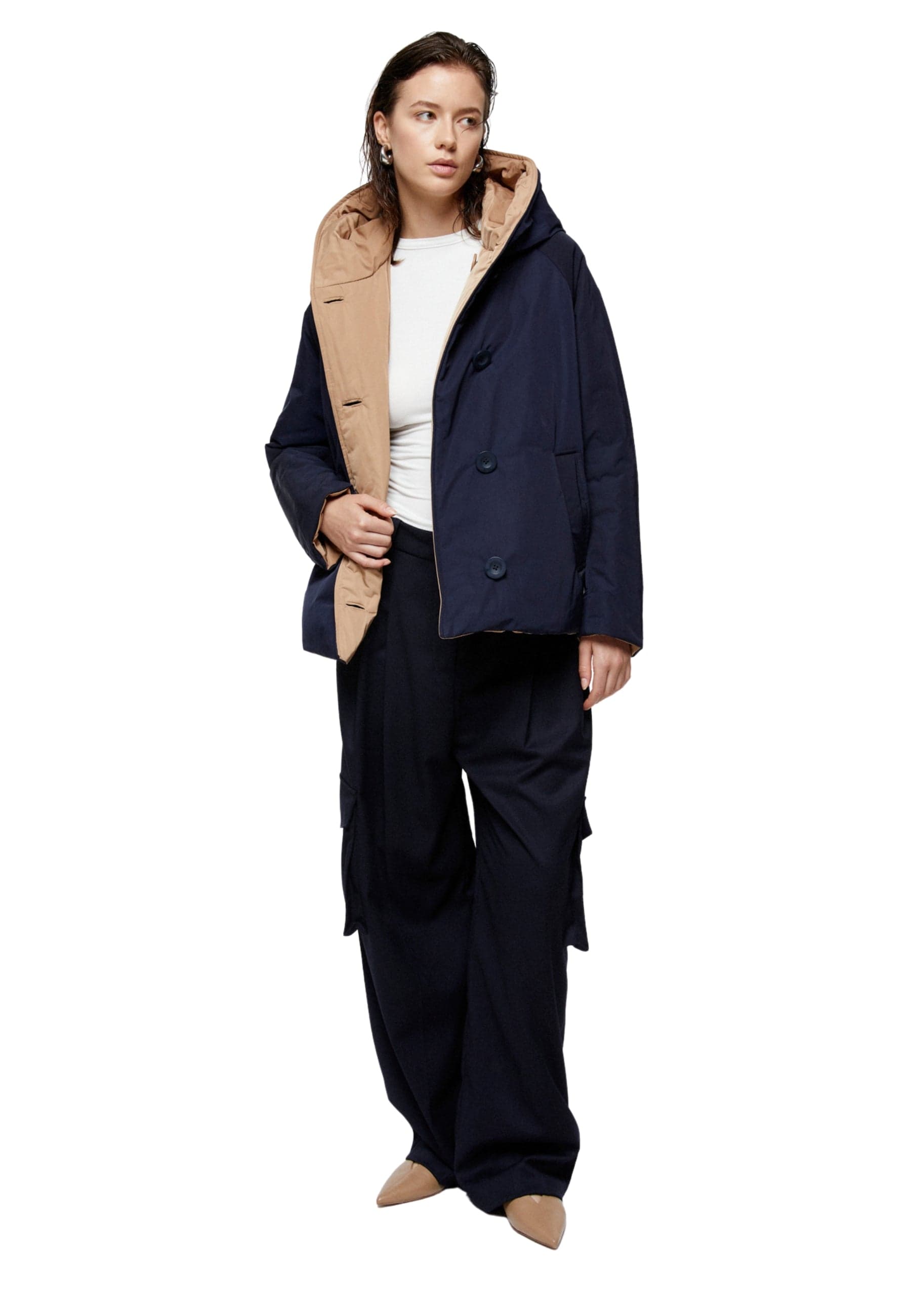 OOF Impermeabile Imbottito Donna Reversibile corto Blu e Cammello da donna in Giacche Drestige - Casamassima, commercioVirtuoso.it