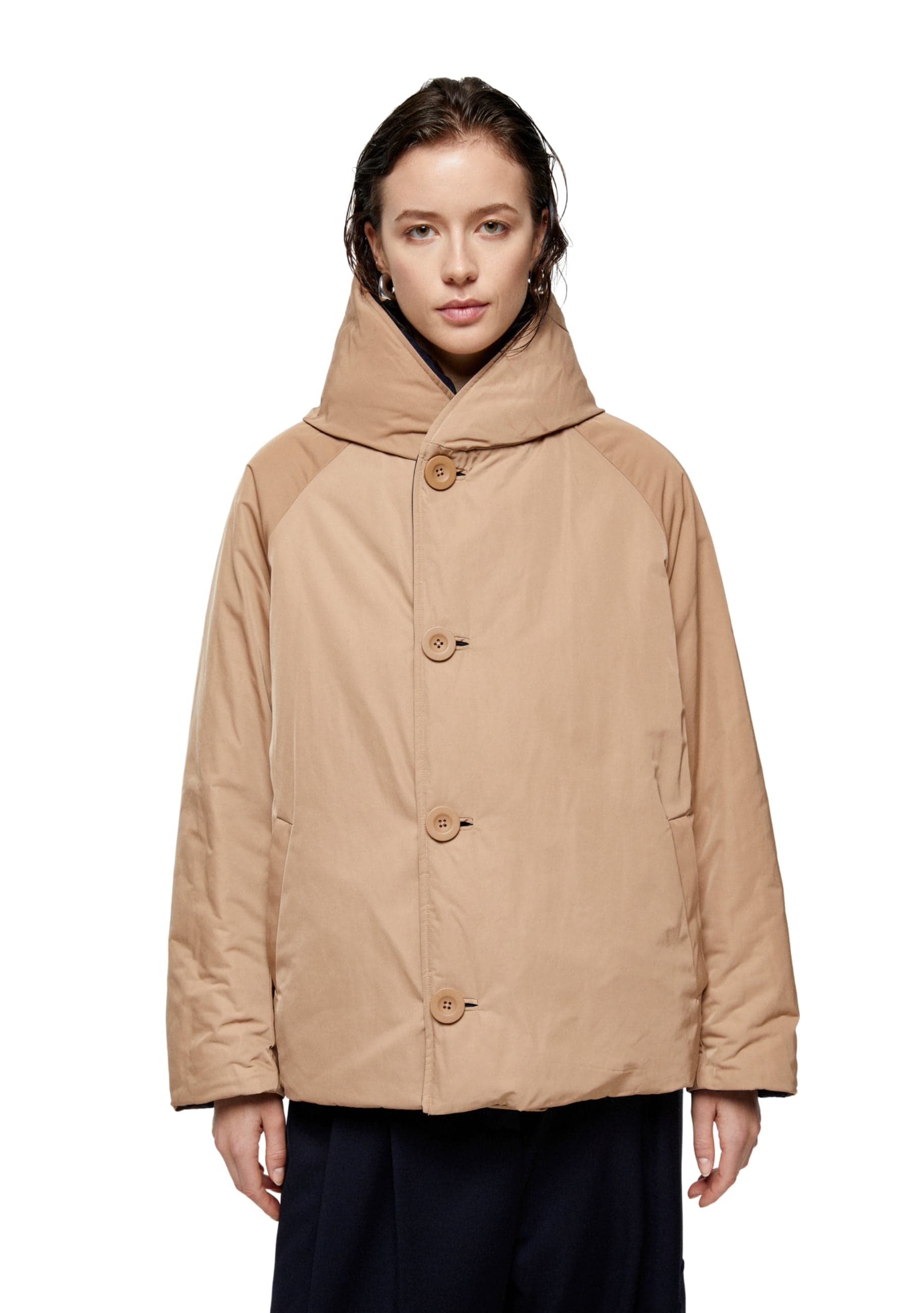 OOF Impermeabile Imbottito Donna Reversibile corto Blu e Cammello da donna in Giacche Drestige - Casamassima, commercioVirtuoso.it