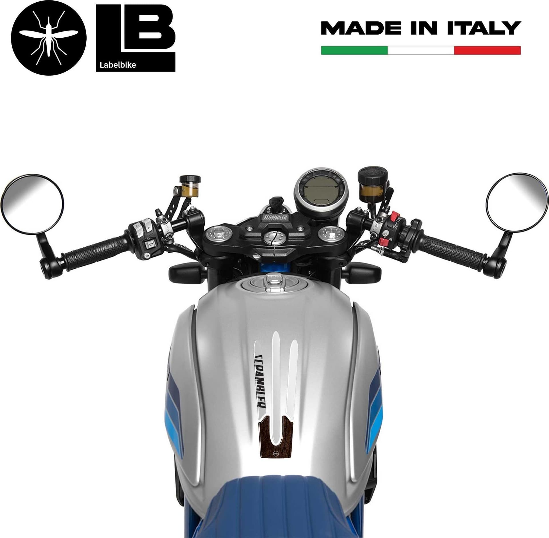 PARASERBATOIO ADESIVO RESINA 3D COMPATIBILE per MOTO DUCATI SCRAMBLER vintage in Paraserbatoio LabelBike - Bibbiano, commercioVirtuoso.it
