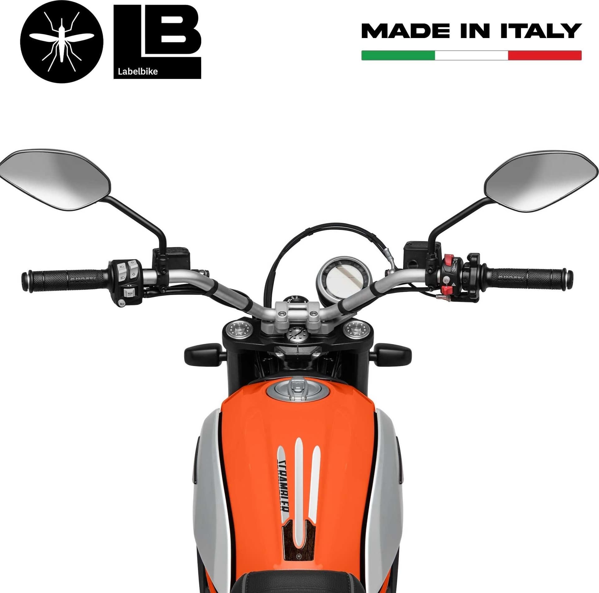 PARASERBATOIO ADESIVO RESINA 3D COMPATIBILE per MOTO DUCATI SCRAMBLER vintage in Paraserbatoio LabelBike - Bibbiano, commercioVirtuoso.it