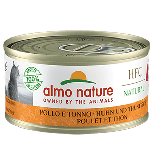 Almo Nature Scatoletta HFC Natural gusto Tonno e Pollo per Gatti Adulti 70gr in prodotto 101 Market - Poggibonsi, commercioVirtuoso.it