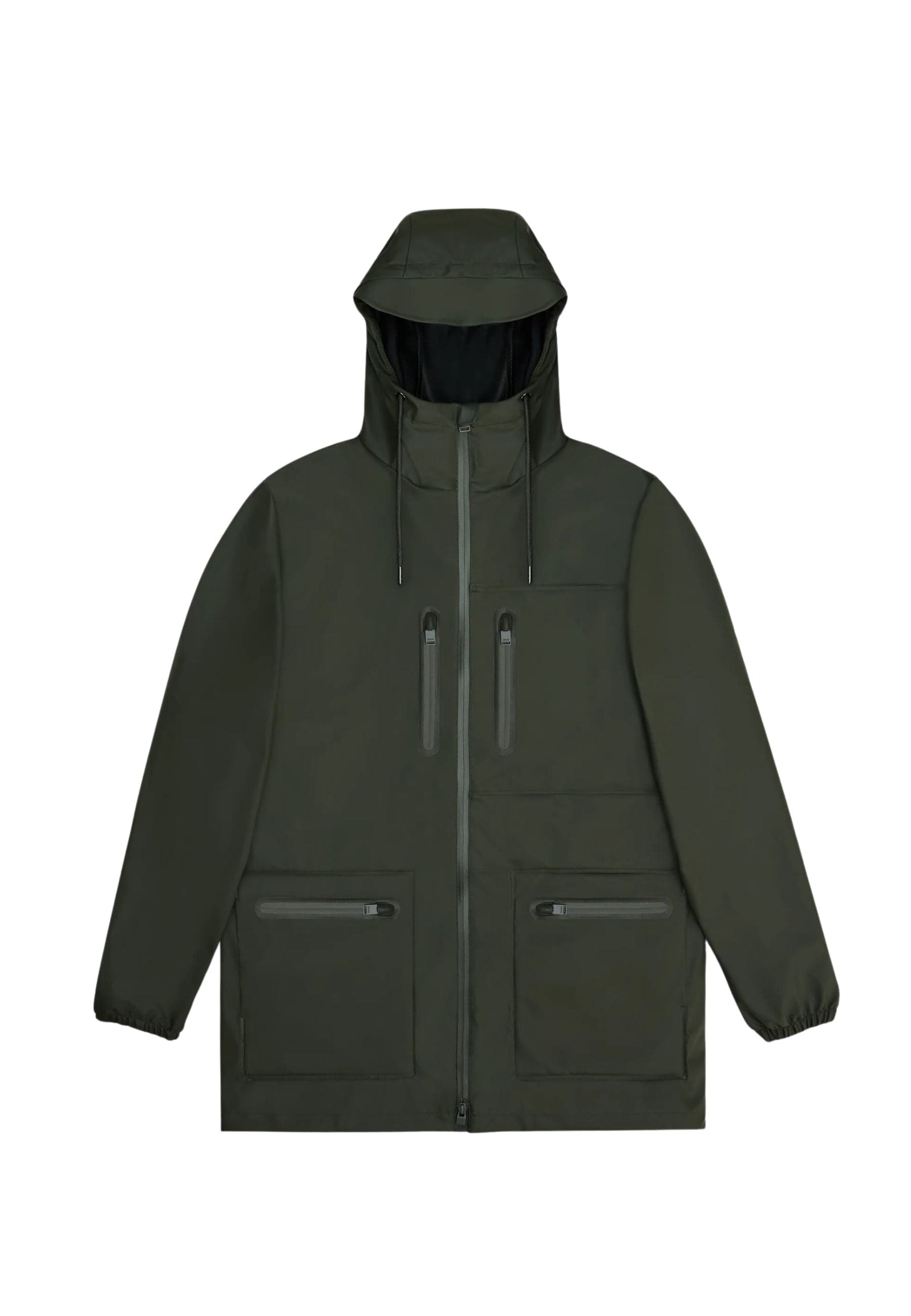 RAINS Impermeabile Uomo Rains Cargo Long Jacket Green da uomo in Giacche Drestige - Casamassima, commercioVirtuoso.it
