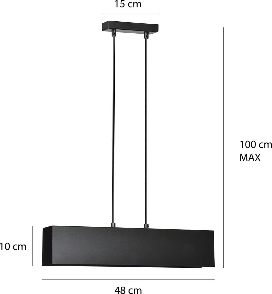 Lampadario Moderno 2 Luci Gentor In Acciaio Nero in Lampade a sospensione LuceArt - Montecorvino Pugliano, commercioVirtuoso.it
