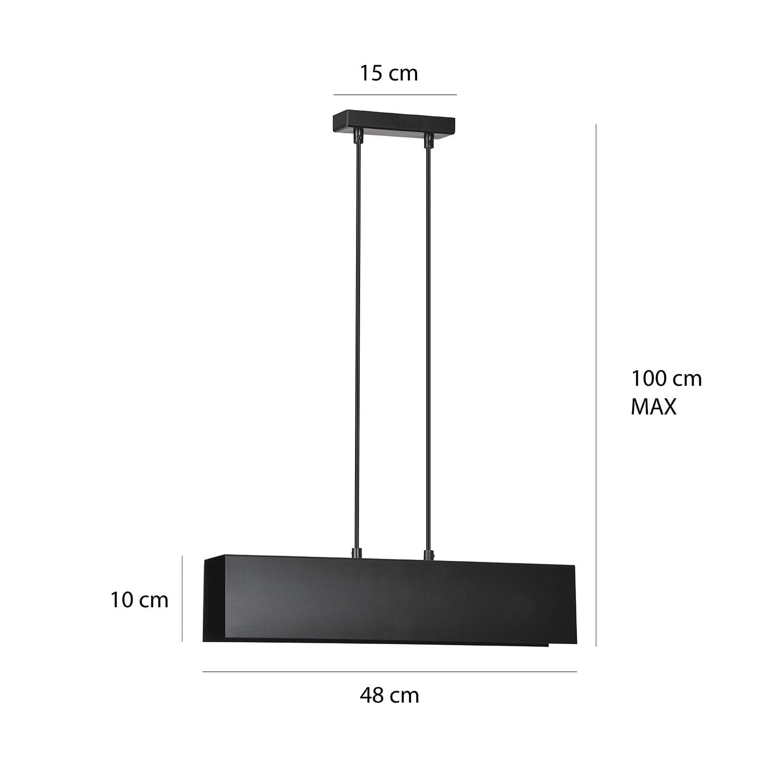 Lampadario Moderno 2 Luci Gentor In Acciaio Nero in Lampade a sospensione LuceArt - Montecorvino Pugliano, commercioVirtuoso.it