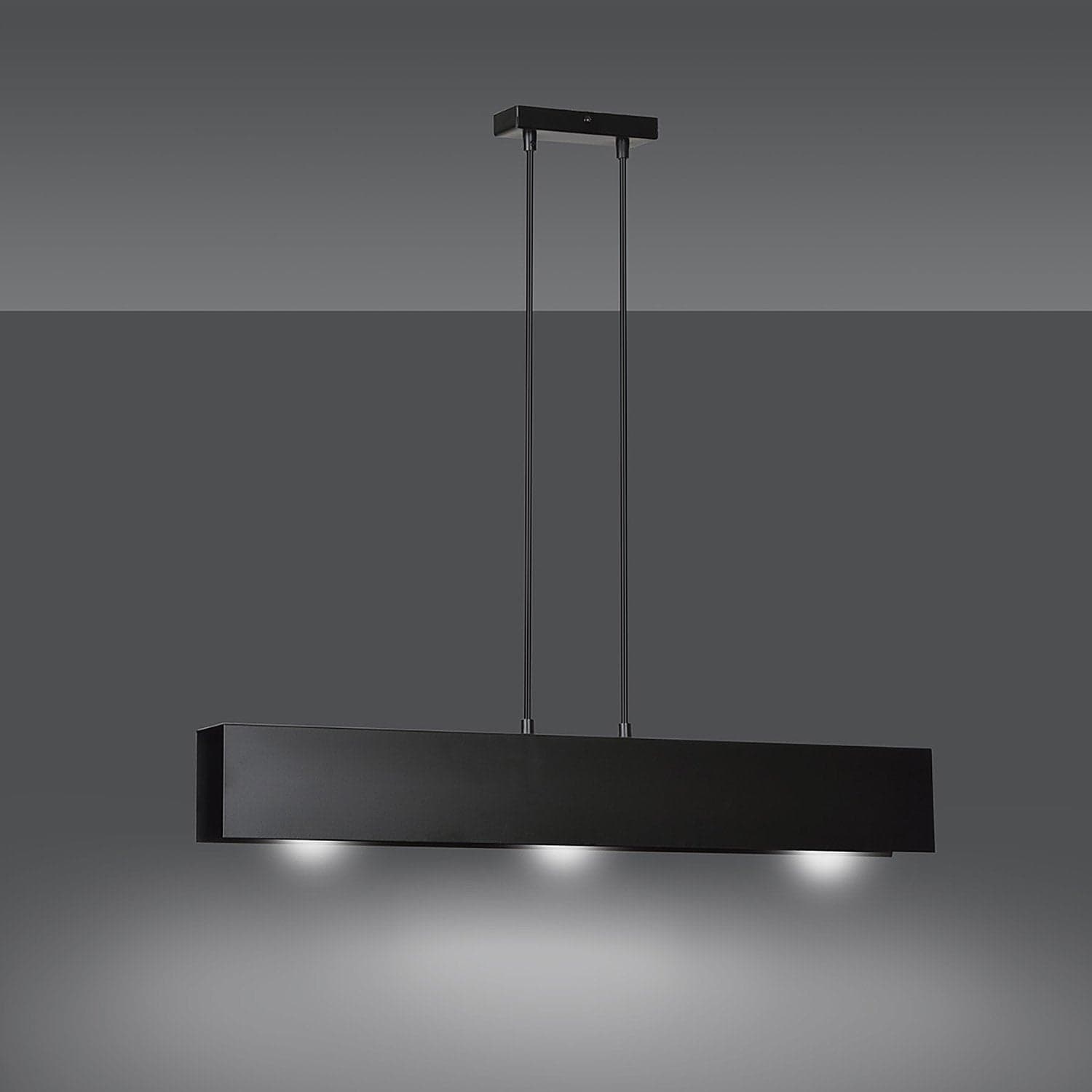 Lampadario Moderno 3 Luci Gentor In Acciaio Nero in Lampade a sospensione LuceArt - Montecorvino Pugliano, commercioVirtuoso.it