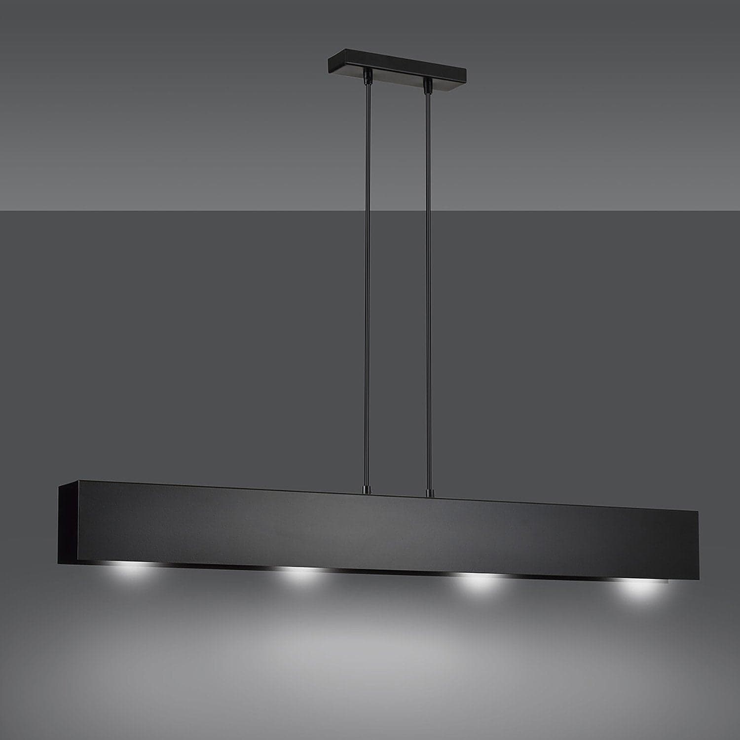 Lampadario Moderno 4 Luci Gentor In Acciaio Nero in Lampade a sospensione LuceArt - Montecorvino Pugliano, commercioVirtuoso.it