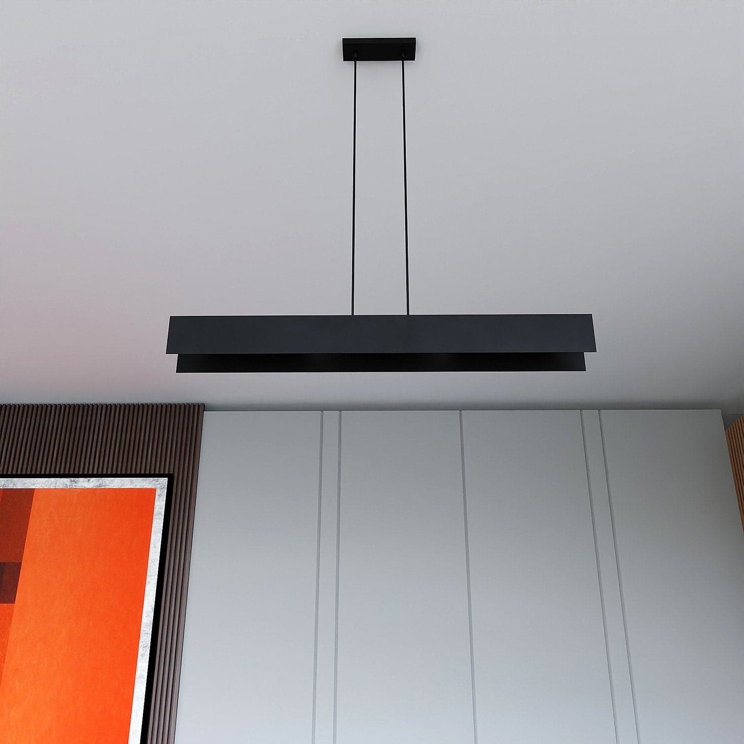 Lampadario Moderno 4 Luci Gentor In Acciaio Nero in Lampade a sospensione LuceArt - Montecorvino Pugliano, commercioVirtuoso.it