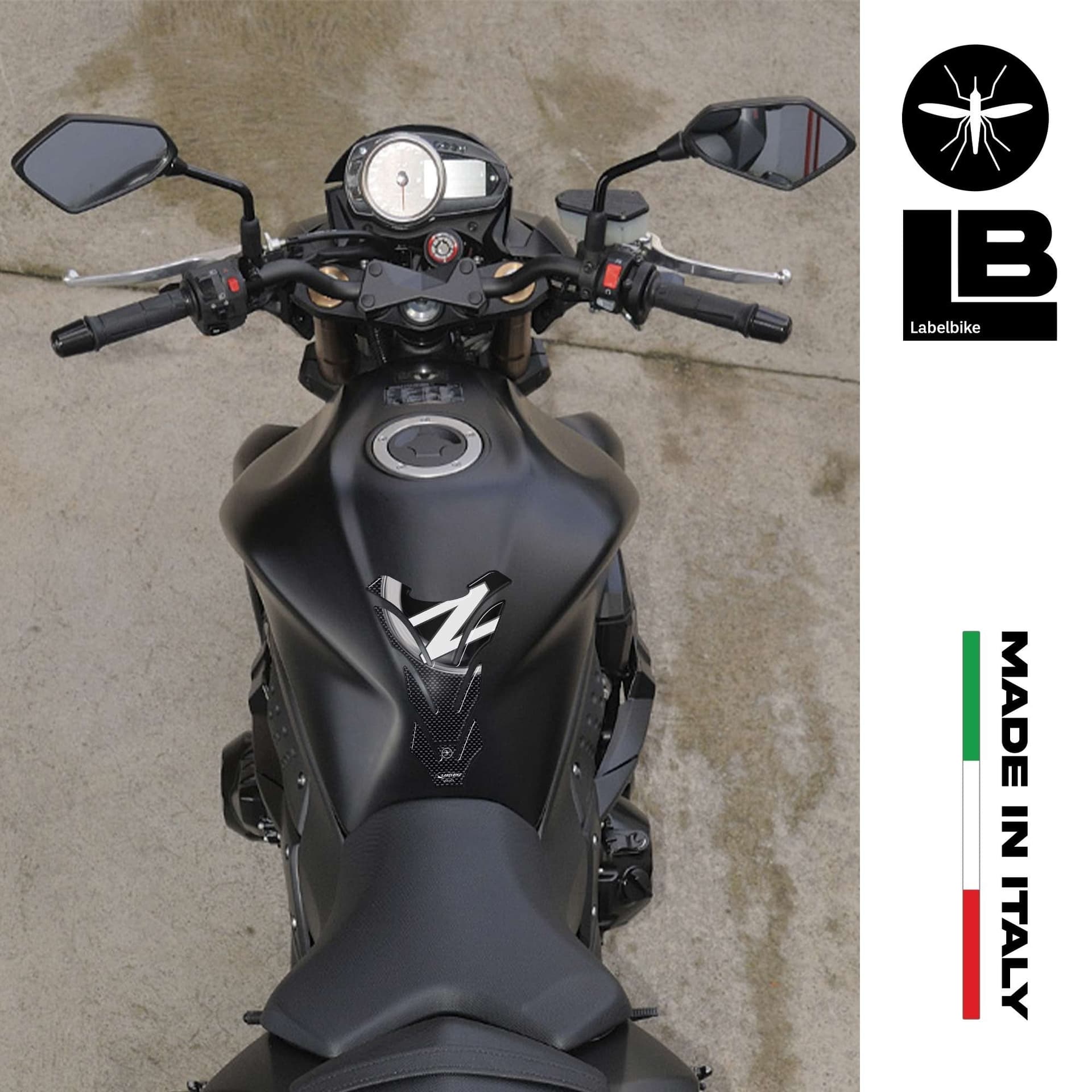 PARASERBATOIO ADESIVI/STICKERS 3D SERBATOIO MOTO KAWASAKI Z 750-1000 Z750 Z1000 in Paraserbatoio LabelBike - Bibbiano, commercioVirtuoso.it