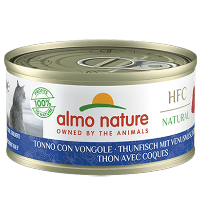 Almo Nature Scatoletta HFC Natural gusto Tonno e Vongole per Gatti Adulti 70gr in Probiotici 101 Market - Poggibonsi, commercioVirtuoso.it