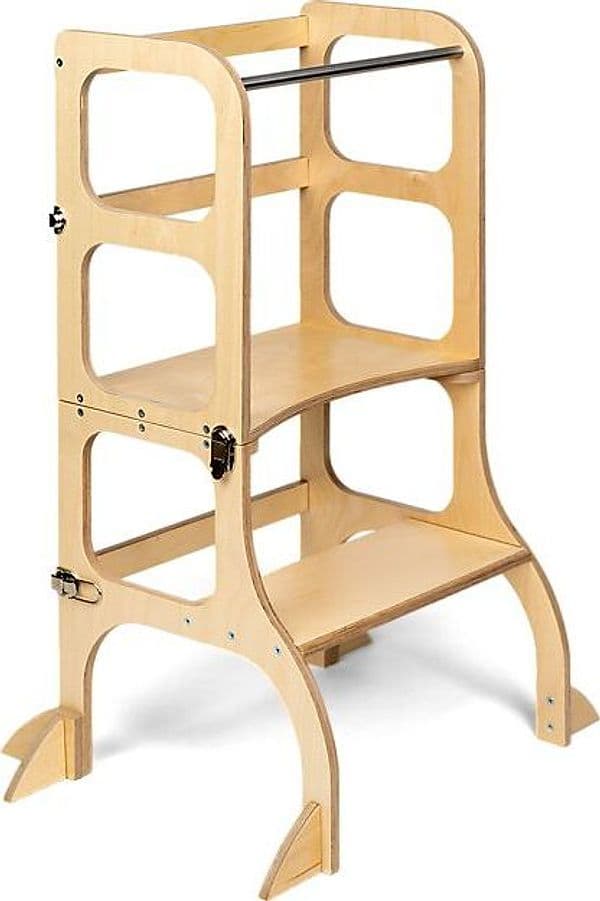 Torre Montessoriana Convertibile Step'n'Sit - Legno - Naturale con Cin Ette Tete