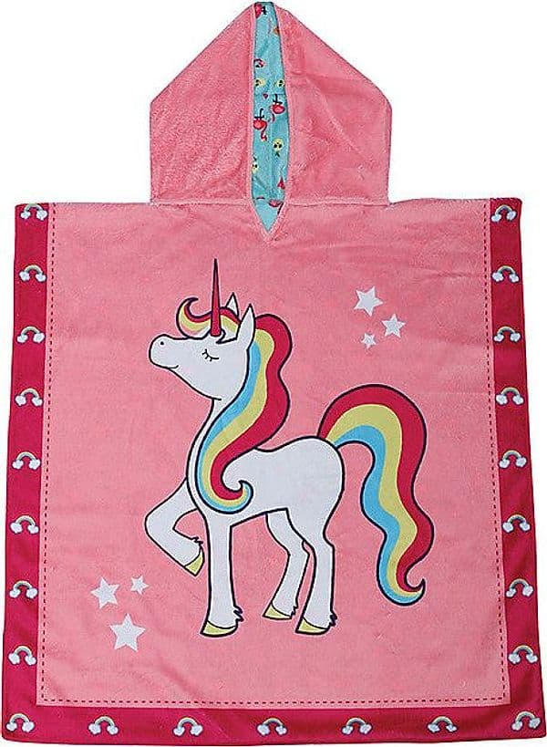 Accappatoio Poncho Reversibile Unicorno+Tropicale - 61 x 61 cm (2-6 an FlapJackKids