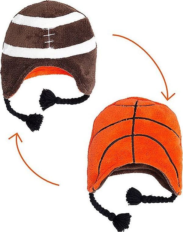 Cappello Invernale Reversibile in Pile - Calcio+Baseball - Anti-UV SPF FlapJackKids