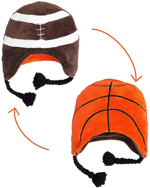 Cappello Invernale Reversibile in Pile - Calcio+Baseball - Anti-UV SPF FlapJackKids