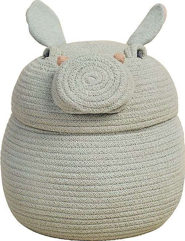 Cesto Portaoggetti Henry l'Ippopotamo - Blue Sage - The Animal Crew Co Lorena Canals